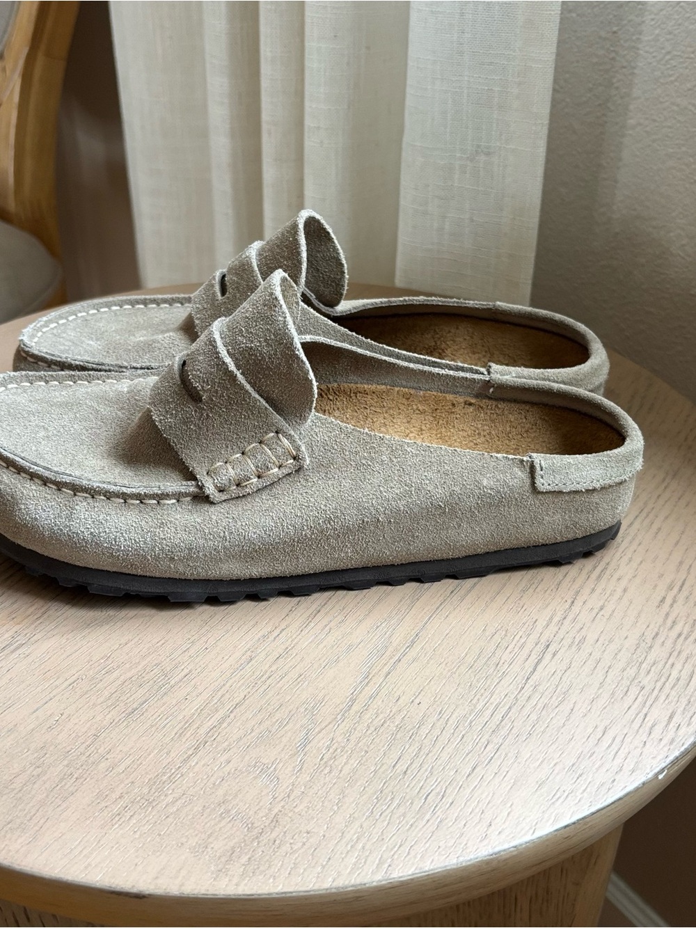 Women’s Birkenstock Naples leather clog 39 Gray Taupe - Picture 2 of 5